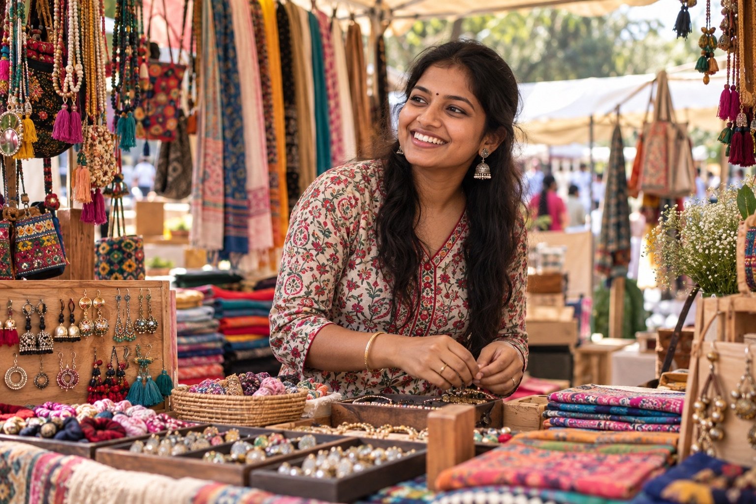 A maker sharing her handmade products